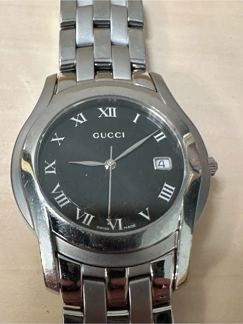 Gucci 5500M Women’s Black Dial Stainless Steel Watch
